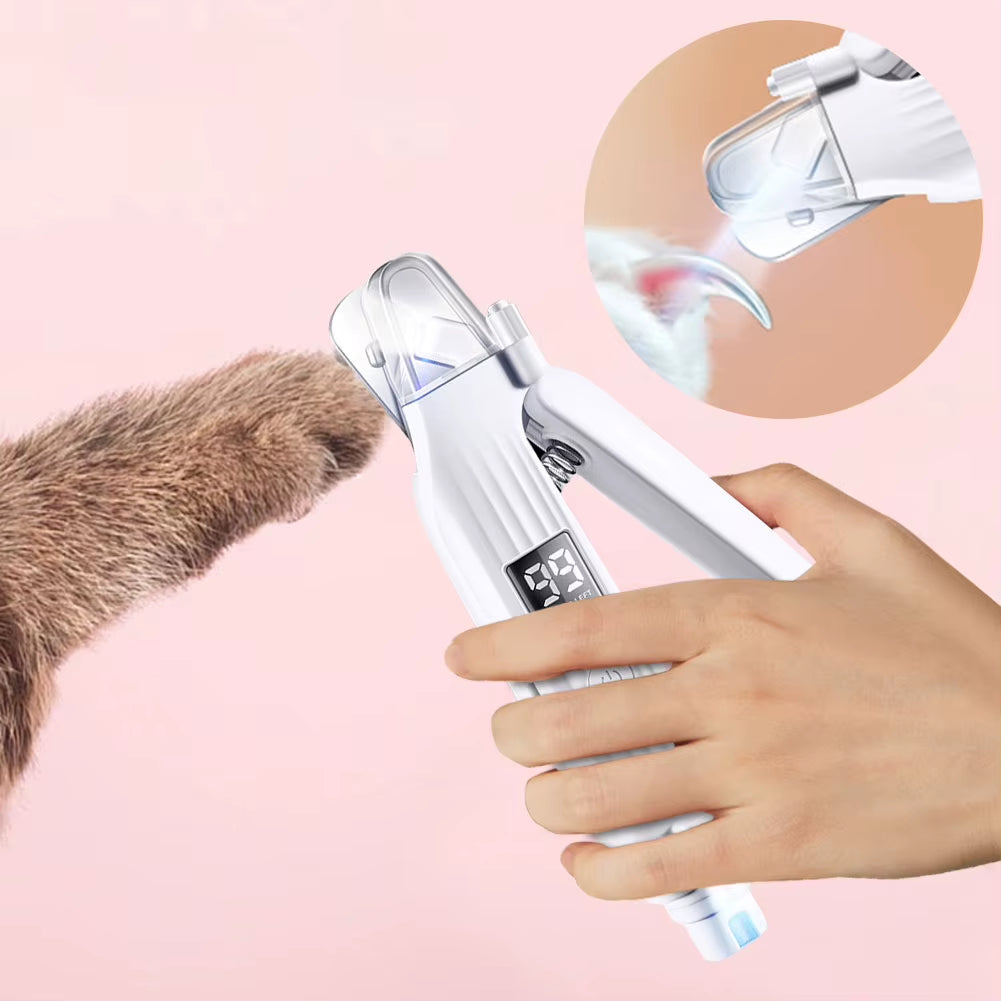 2 in 1 Electric Pet Nail Trimmer Quiet and Low Vibration Pet Nail Grinder with LED Lights Pet Toenail Clippers for Dogs and Cats