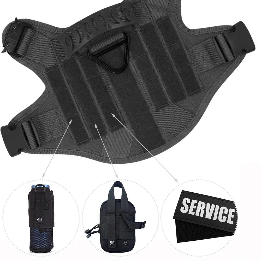 K9 Dog Tactical Harness And Leash - chloespetshop