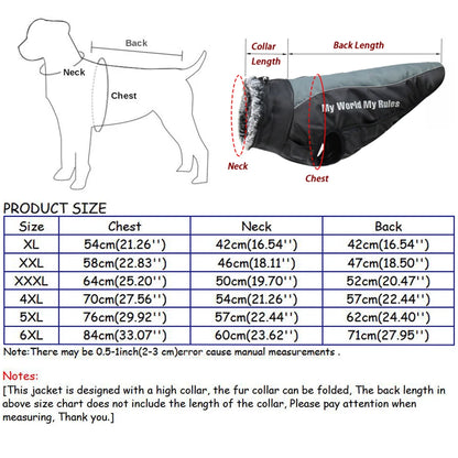 Large Dog Jacket With Removable Harness