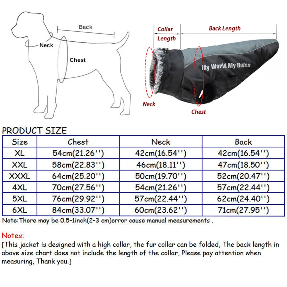 Large Dog Jacket With Removable Harness
