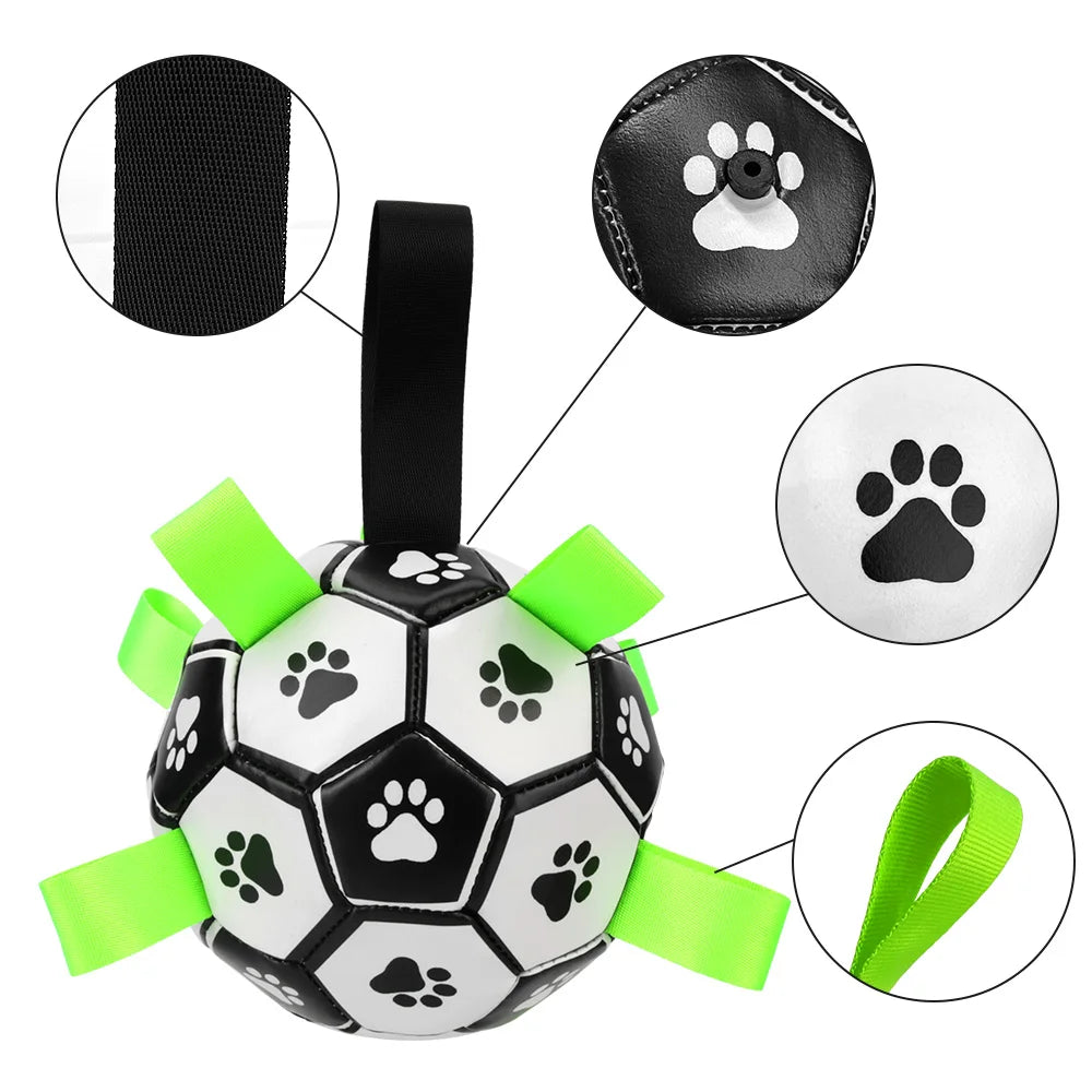 Interactive Pet Football Toys With Grab Tabs Dog Bite Chew Balls Pets Accessories Puppy Outdoor Training Soccer 15cm