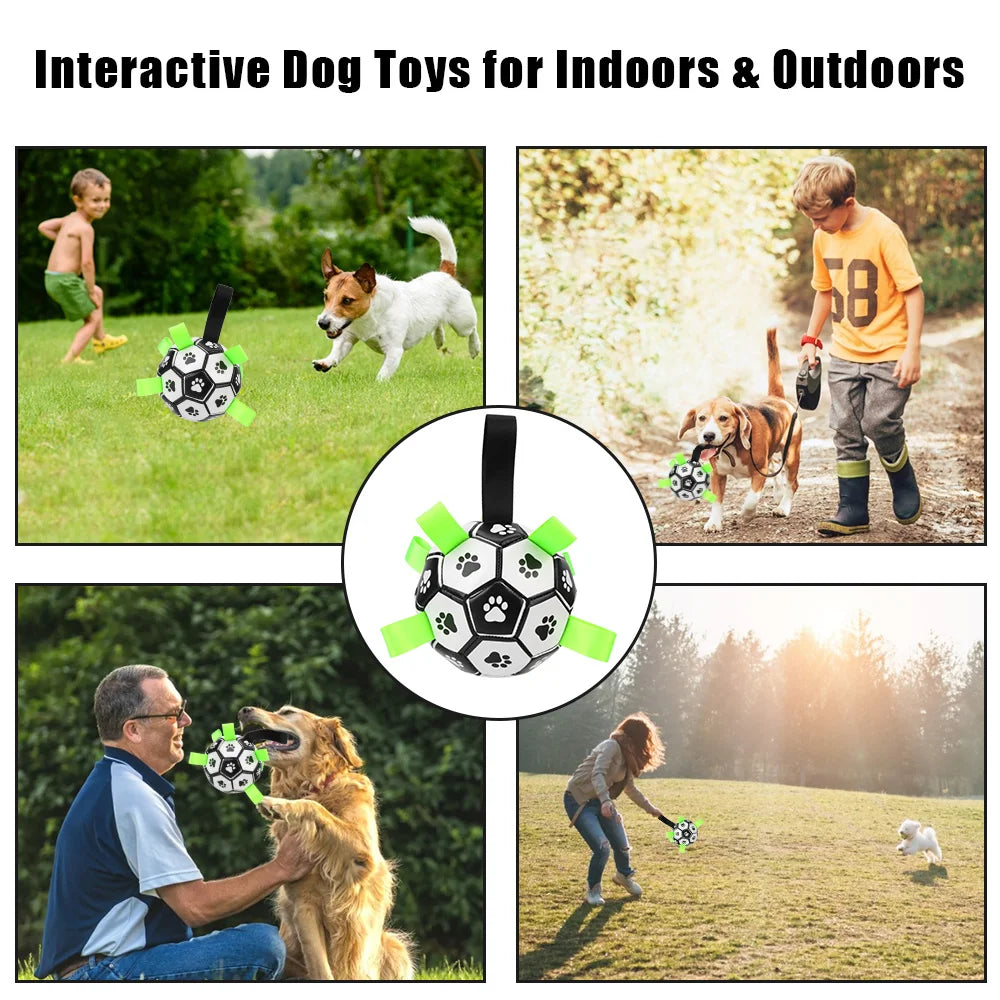 Interactive Pet Football Toys With Grab Tabs Dog Bite Chew Balls Pets Accessories Puppy Outdoor Training Soccer 15cm