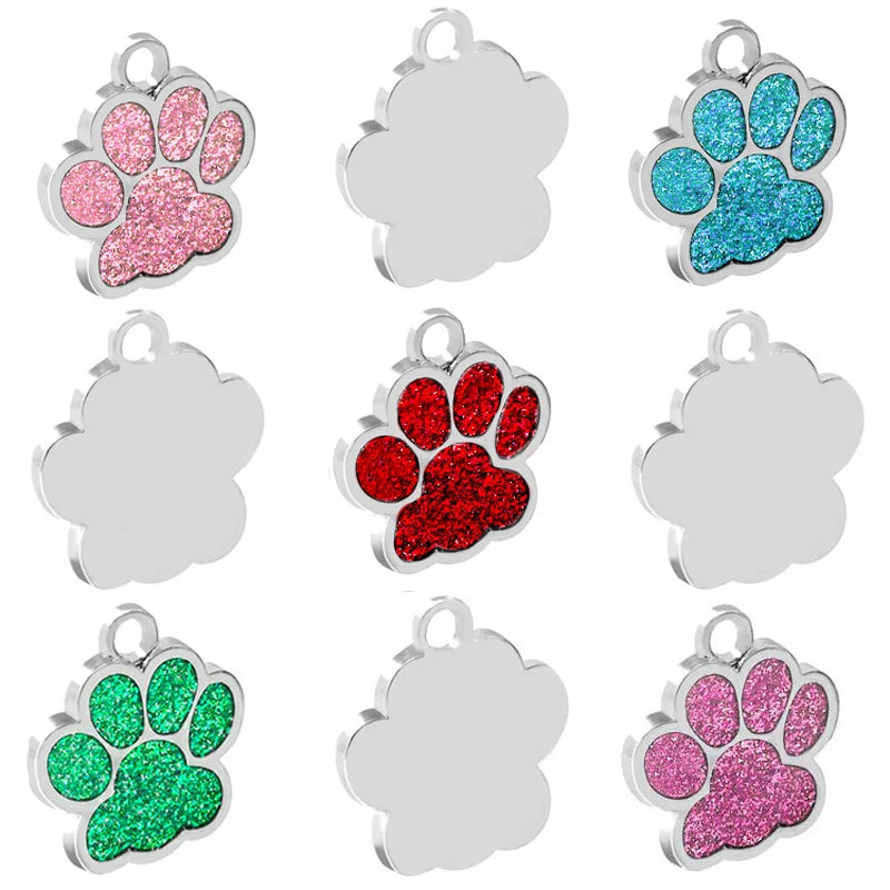 Paw Blank Decoration Color Dog Pet Id Tags