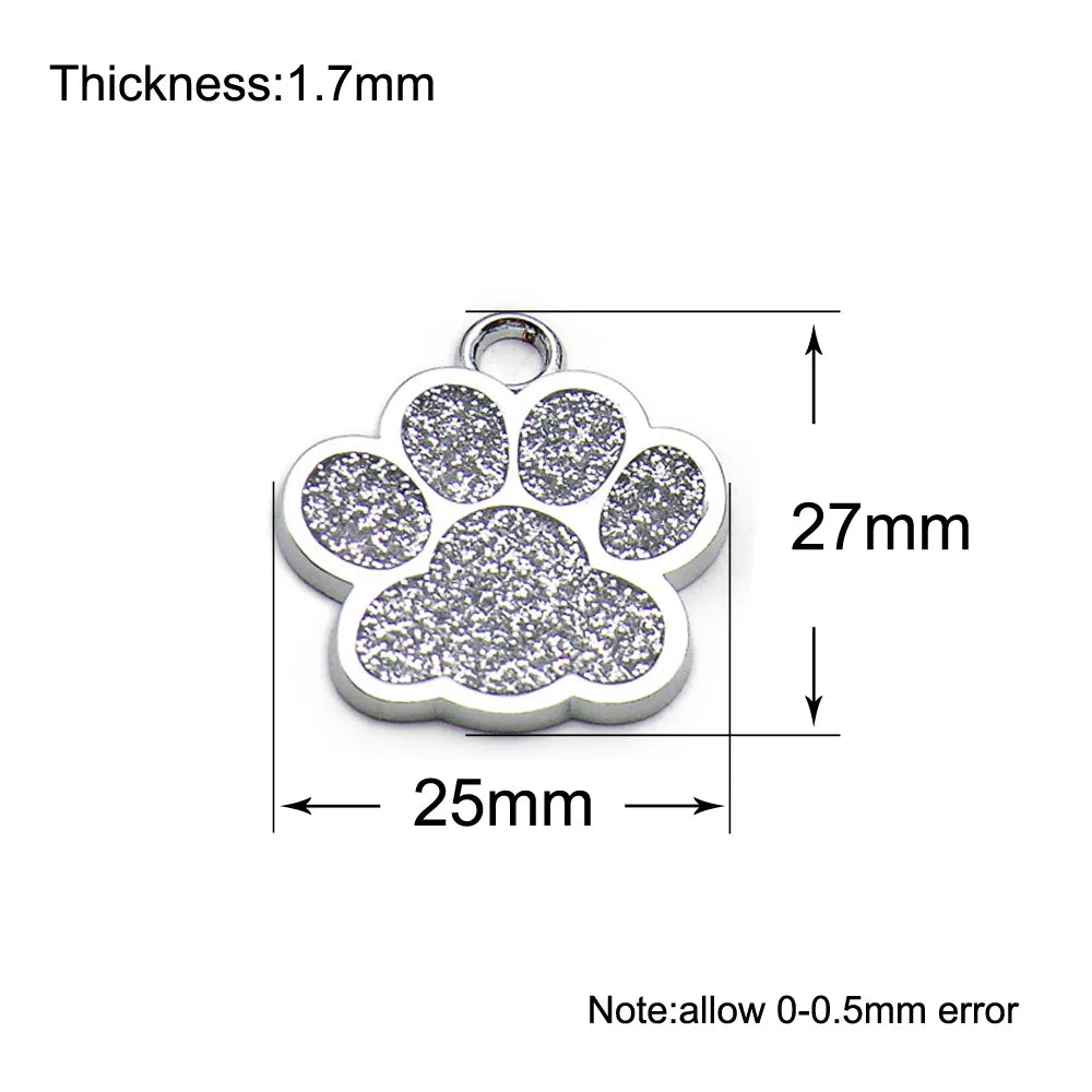 Paw Blank Decoration Color Dog Pet Id Tags