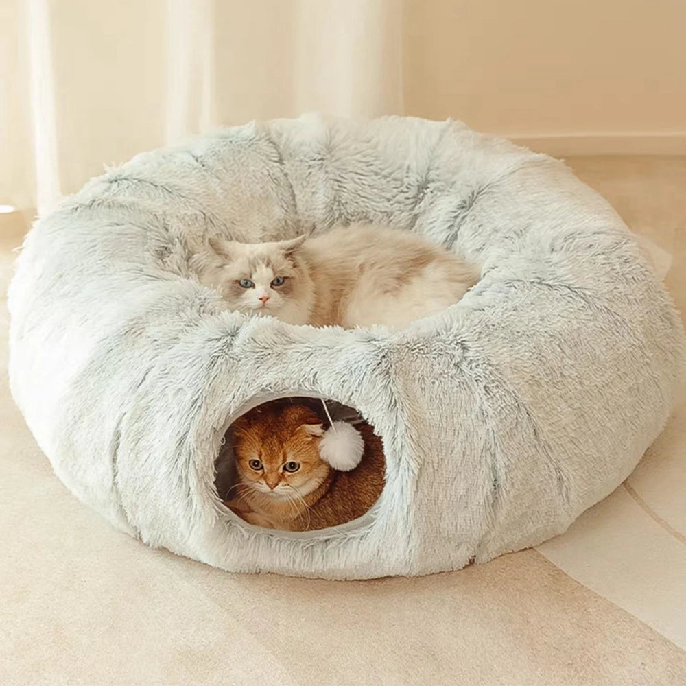 Soft Plush Cat Bed Tunnel