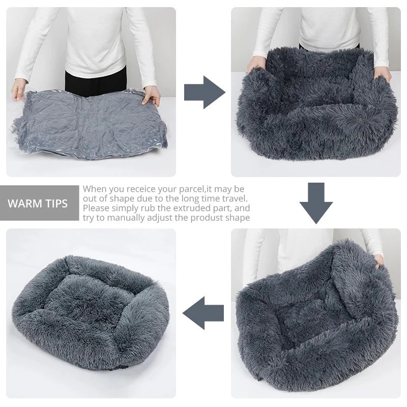 Rectangle Plush Pet Bed