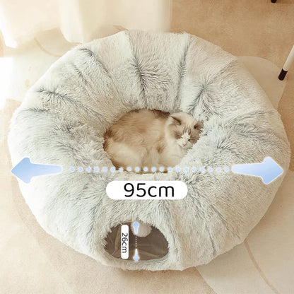 Soft Plush Cat Bed Tunnel