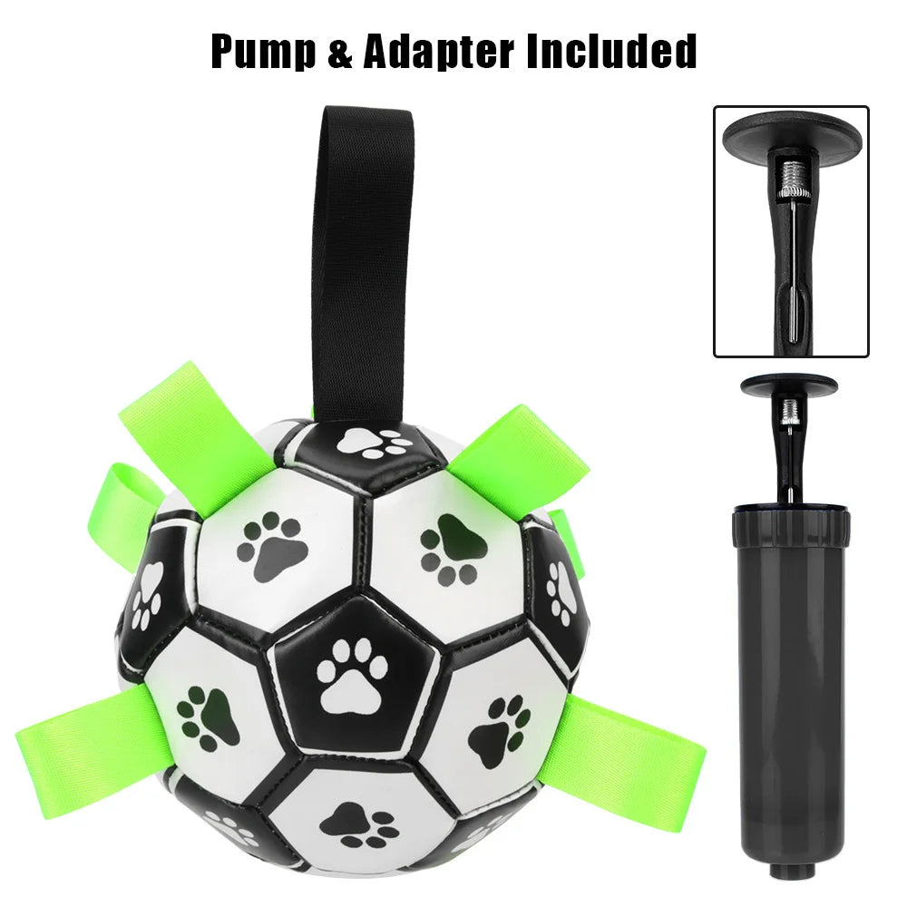 Interactive Pet Football Toys With Grab Tabs Dog Bite Chew Balls Pets Accessories Puppy Outdoor Training Soccer 15cm