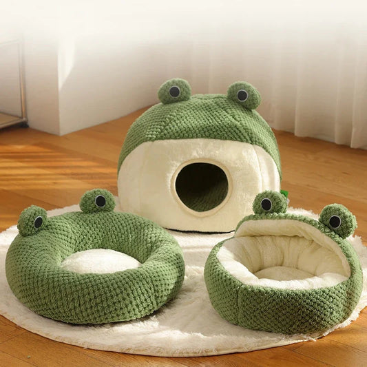 Pet Plush Round Frog Nest