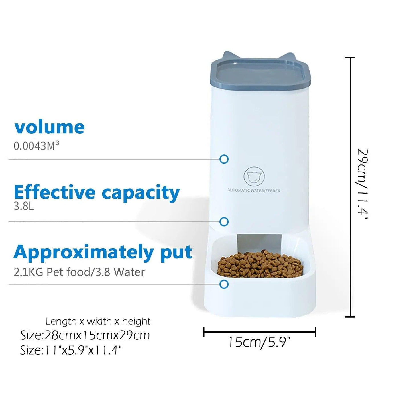 3.8L Automatic Pet Feeder and Water Dispenser - chloespetshop