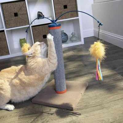 Spin Carpet Cat Scratching Post with Interactive Spinning Wand - chloespetshop