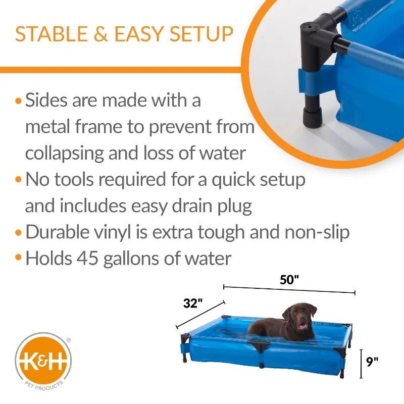 Dog Pool & Pet Bath Blue X-Large 32 X 50 X 9 Inches - chloespetshop