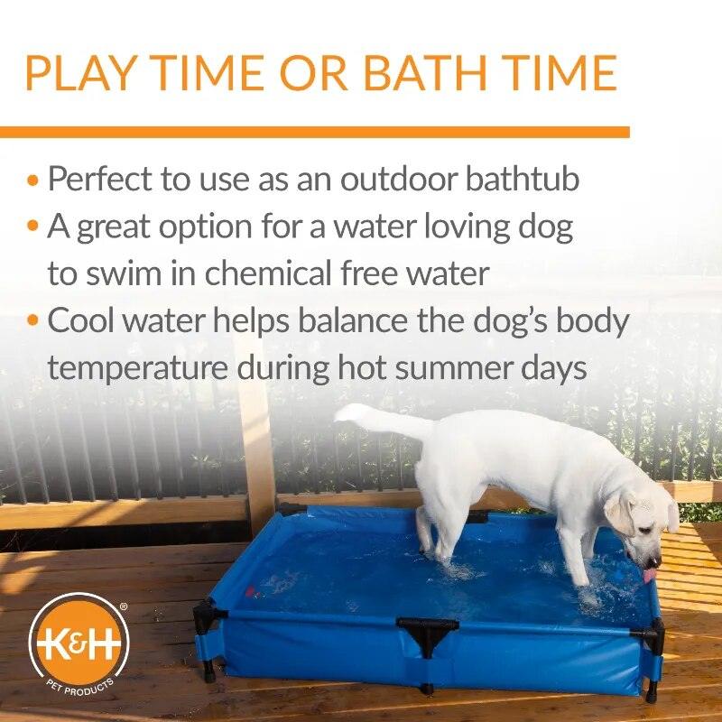 Dog Pool & Pet Bath Blue X-Large 32 X 50 X 9 Inches - chloespetshop