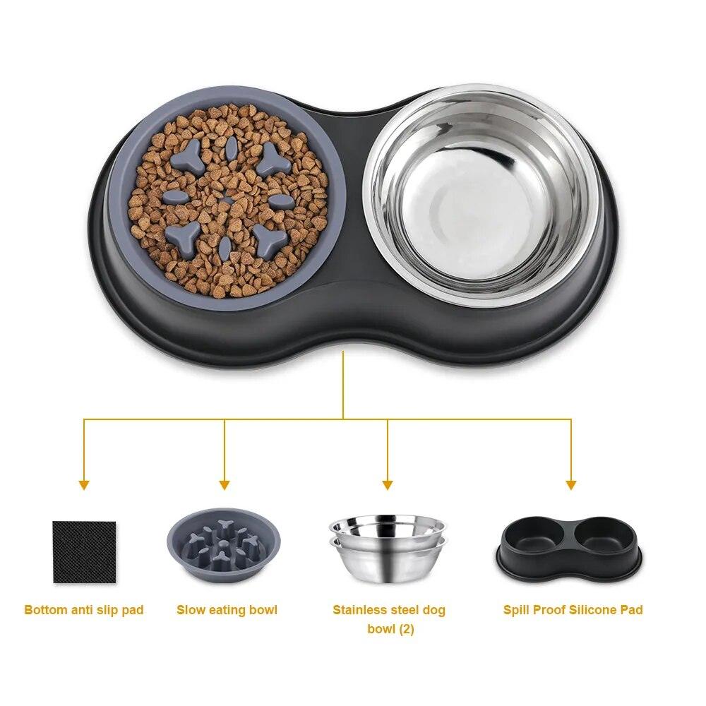 Double Dog Bowl Stainless Steel - chloespetshop