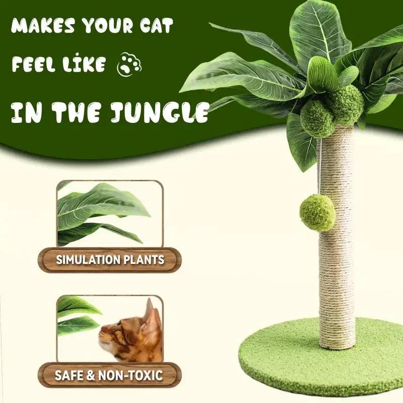 Green Leaves Cat Scratching Post - chloespetshop