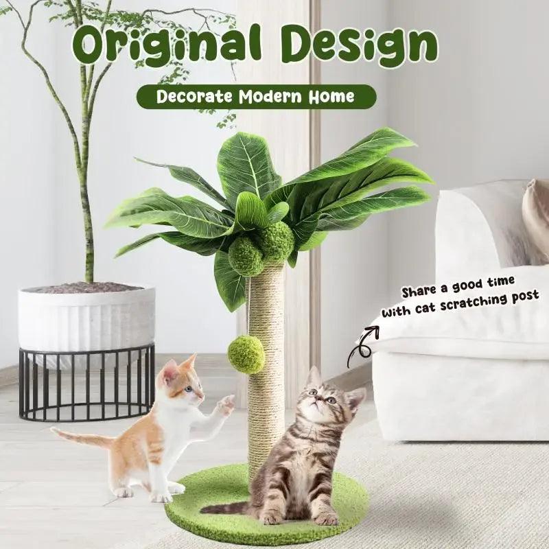 Green Leaves Cat Scratching Post - chloespetshop