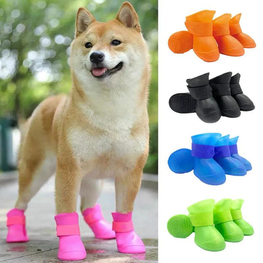 Pet Anti-slip Rubber Boots 4Pcs - chloespetshop