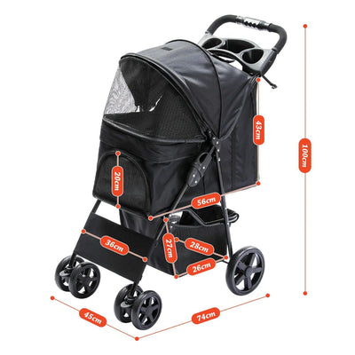 Pet Stroller Fold-Able - chloespetshop