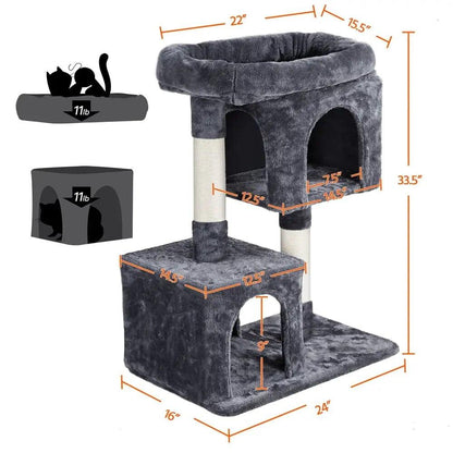 33.5" Height Small Cat Tree Tower - chloespetshop