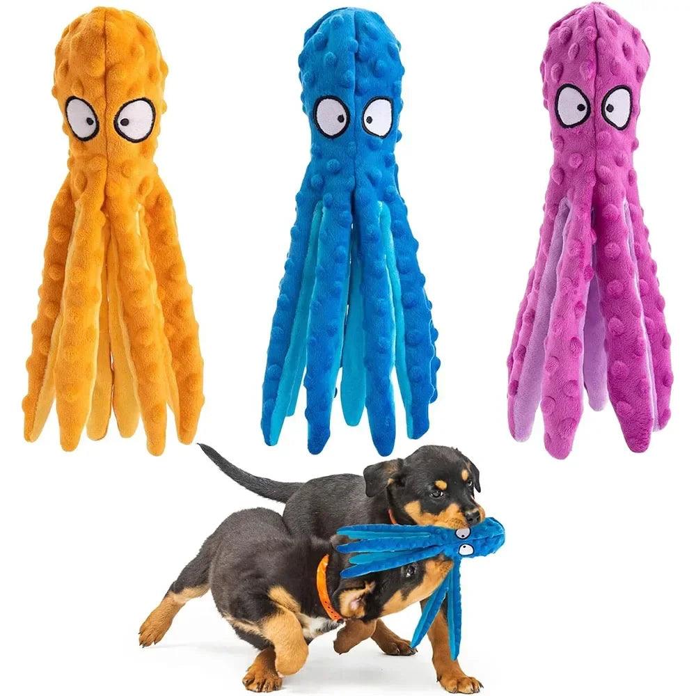 Squeaky Octopus Dog Chew Toy - chloespetshop