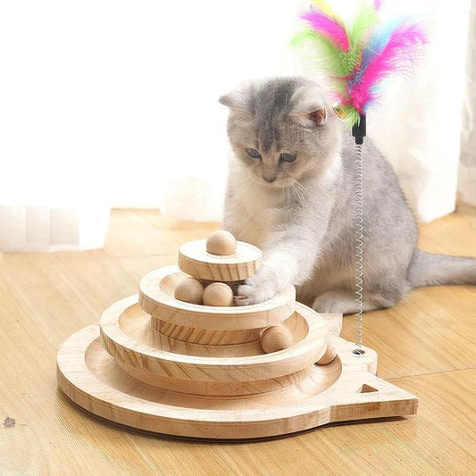 Wooden Tower Tracks Cat Toy - chloespetshop