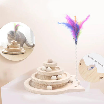 Wooden Tower Tracks Cat Toy - chloespetshop